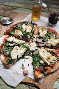 Image of Goats Cheese, Spinach Pizza from Blazing Salads