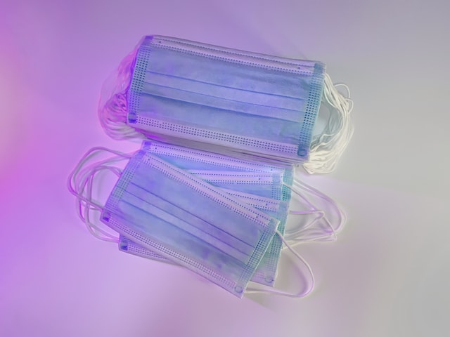 a pile of surgical masks