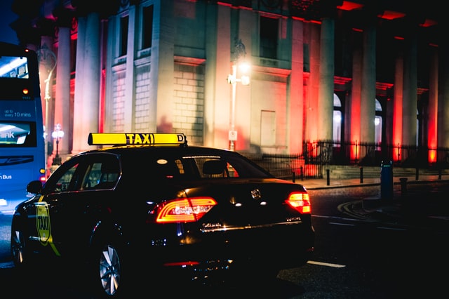 Dublin taxi at night
