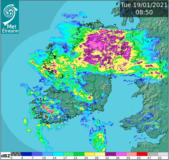 愛爾蘭天氣：黃色狀態 – Donegal 的降雨警告，大範圍暴雨，北部大雨，局部洪災的危險